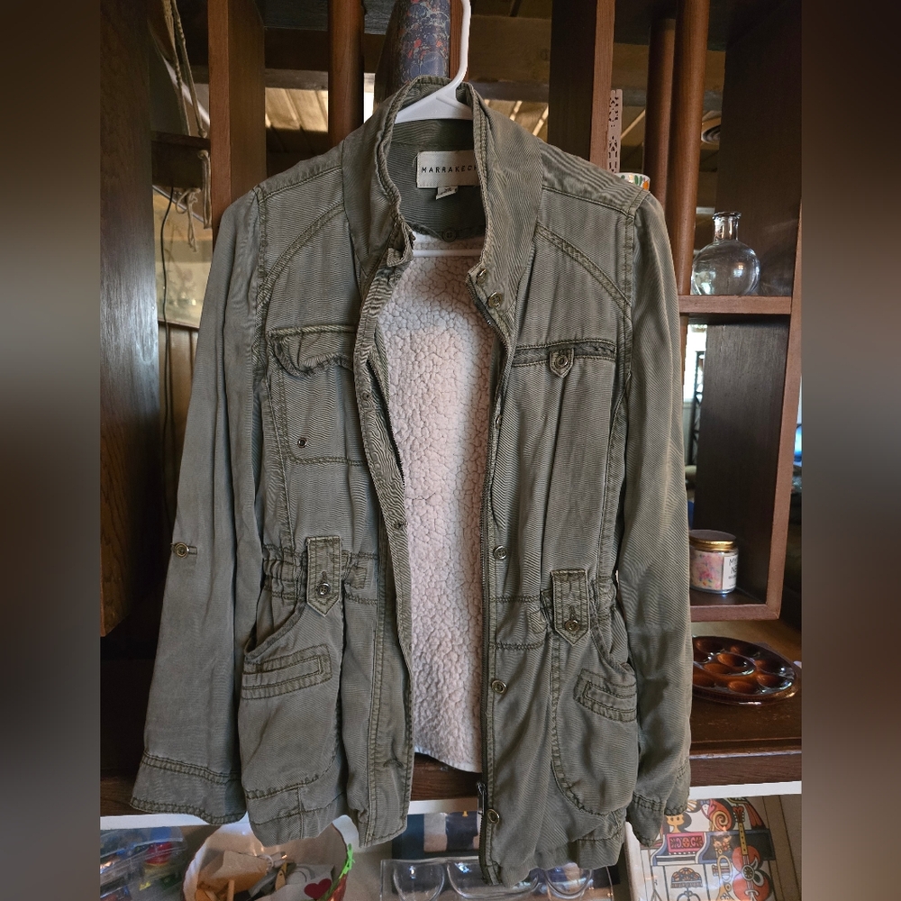 Marakech Lined Women's Olive Green Utility Jacket XS